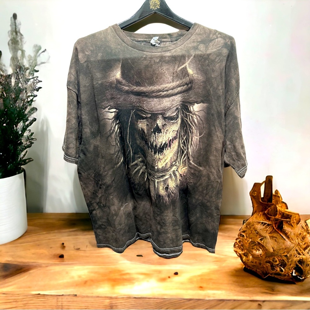 2013 XXL 2XL James Ryman Scarecrow Brown Tie-dye Scary Horror Shirt Halloween